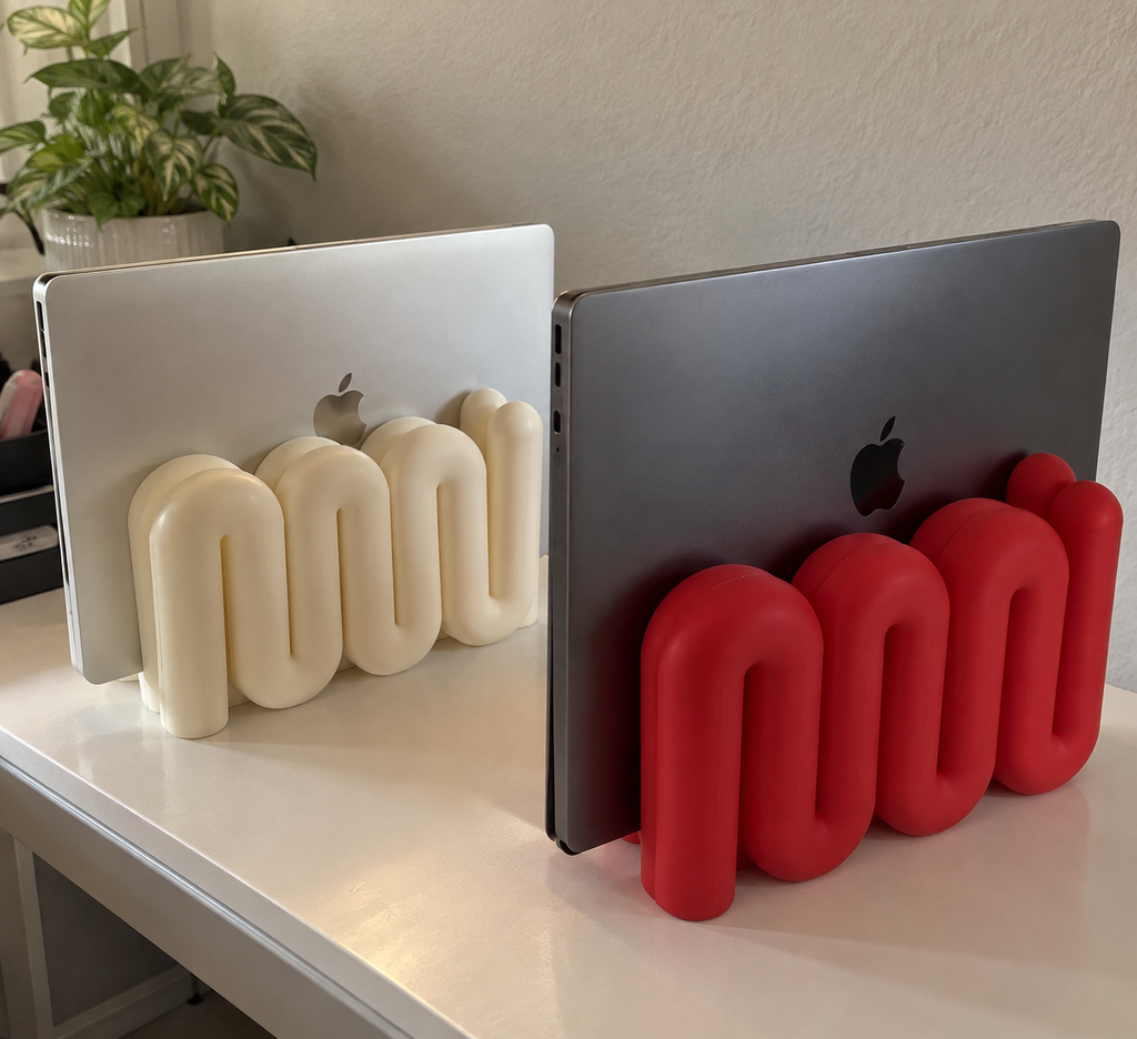 Wavy MacBook Stand – Vertical Laptop Holder