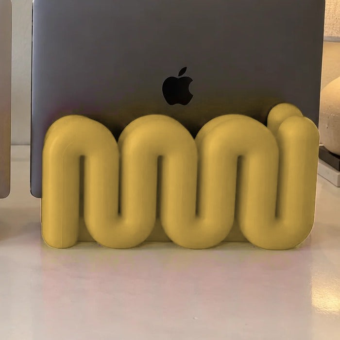 Wavy MacBook Stand in Gold